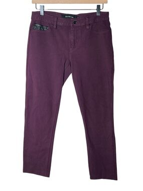 Calvin Klein Slim Straight Pants - Deep Plum size 6 B84